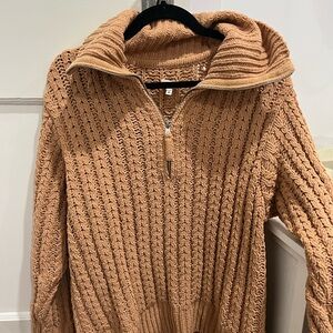 Cozy Tan Cable Knit Sweater